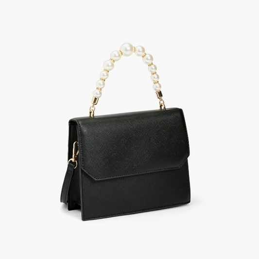 Like Dreams - Orla Pearl Handle Satchel - Black