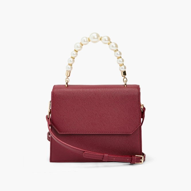 Like Dreams - Orla Pearl Handle Satchel - Burgundy