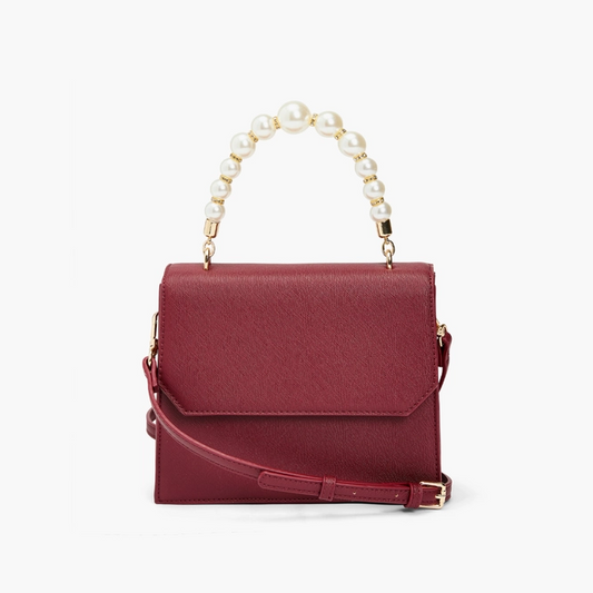 Like Dreams - Orla Pearl Handle Satchel - Burgundy