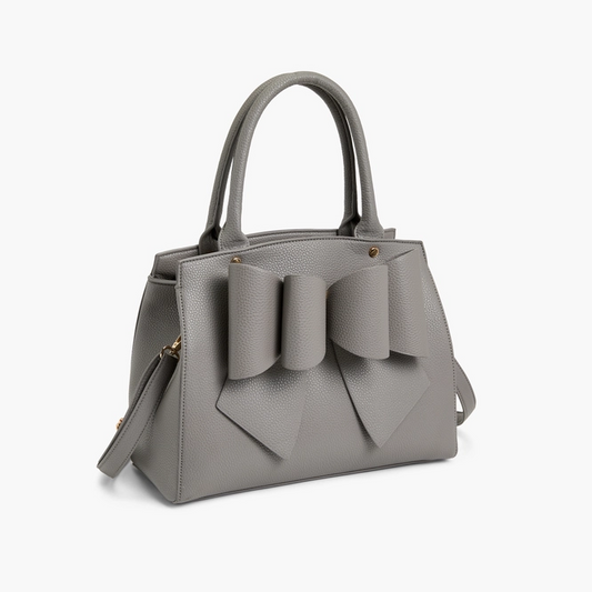 Like Dreams - Park Double Bowtie Top Handle Satchel - Grey