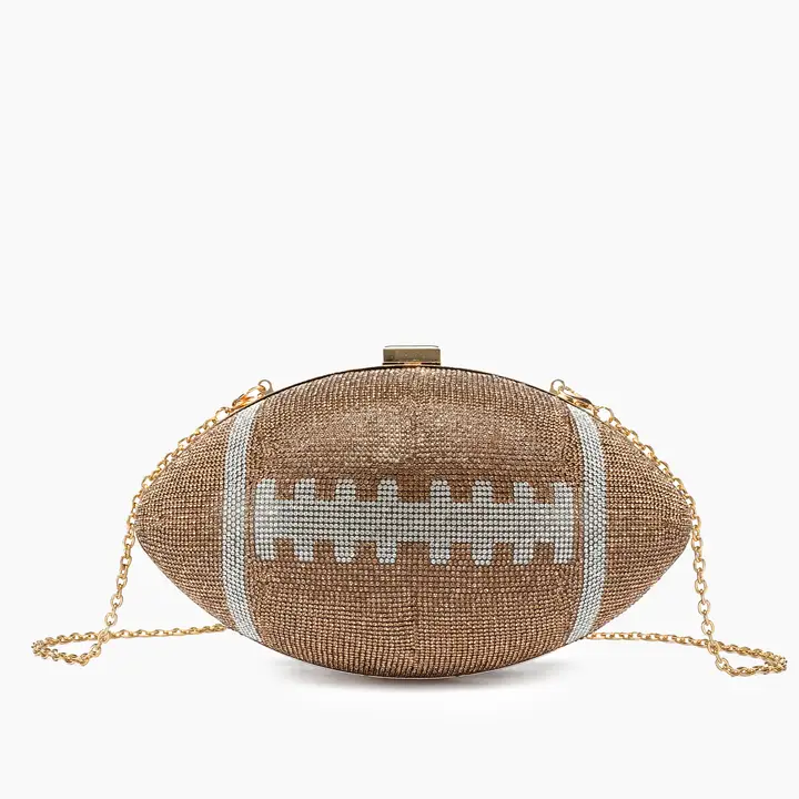 Kingdom Couture - Touch Down Rhinestone Football Crossbody