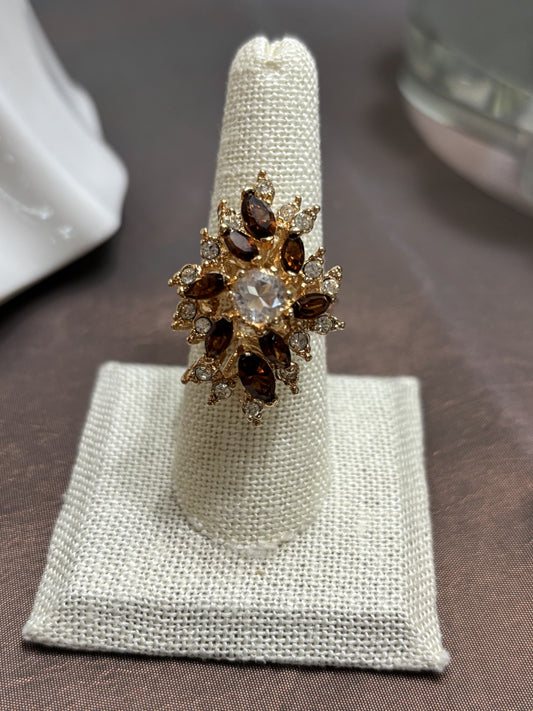 Providence Vintage Jewelry - Chocolate & Crystal CZ Statement Ring
