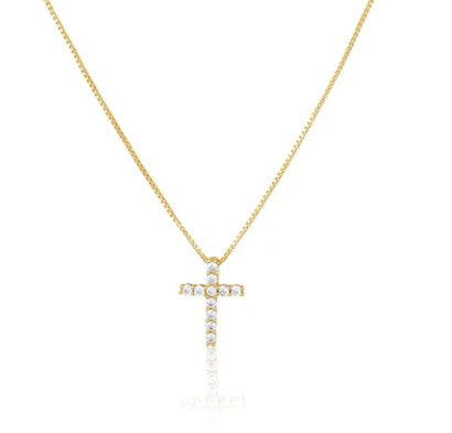 Sahira Jewelry Design - Raya Cross Necklace - Gold