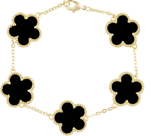 Sahira Jewelry Design - Adeline Clover Bracelet Onyx