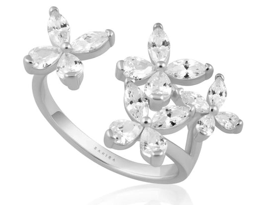 Sahira Jewelry Design - CZ Butterfly Ring - Silver