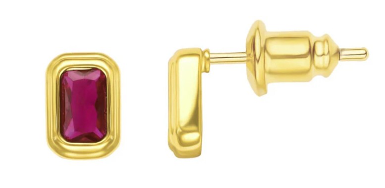Sahira Jewelry Design - Clementine Ruby Bezel Stud Earring