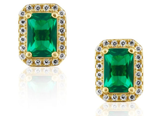 Sahira Jewelry Design - Nora Genuine Emerald Stud Earring