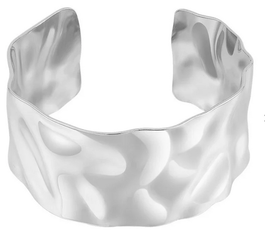Sahira Jewelry Design - Shira Hammered Cuff - Silver