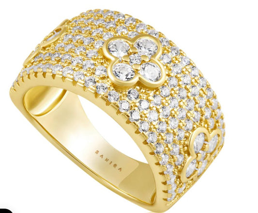 Sahira Jewelry Design - Ellie Clover Pave Band Ring