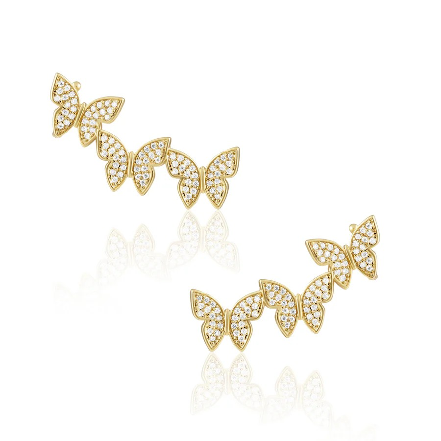 Sahira Jewelry Design - Pave Butterfly Ear Crawlers