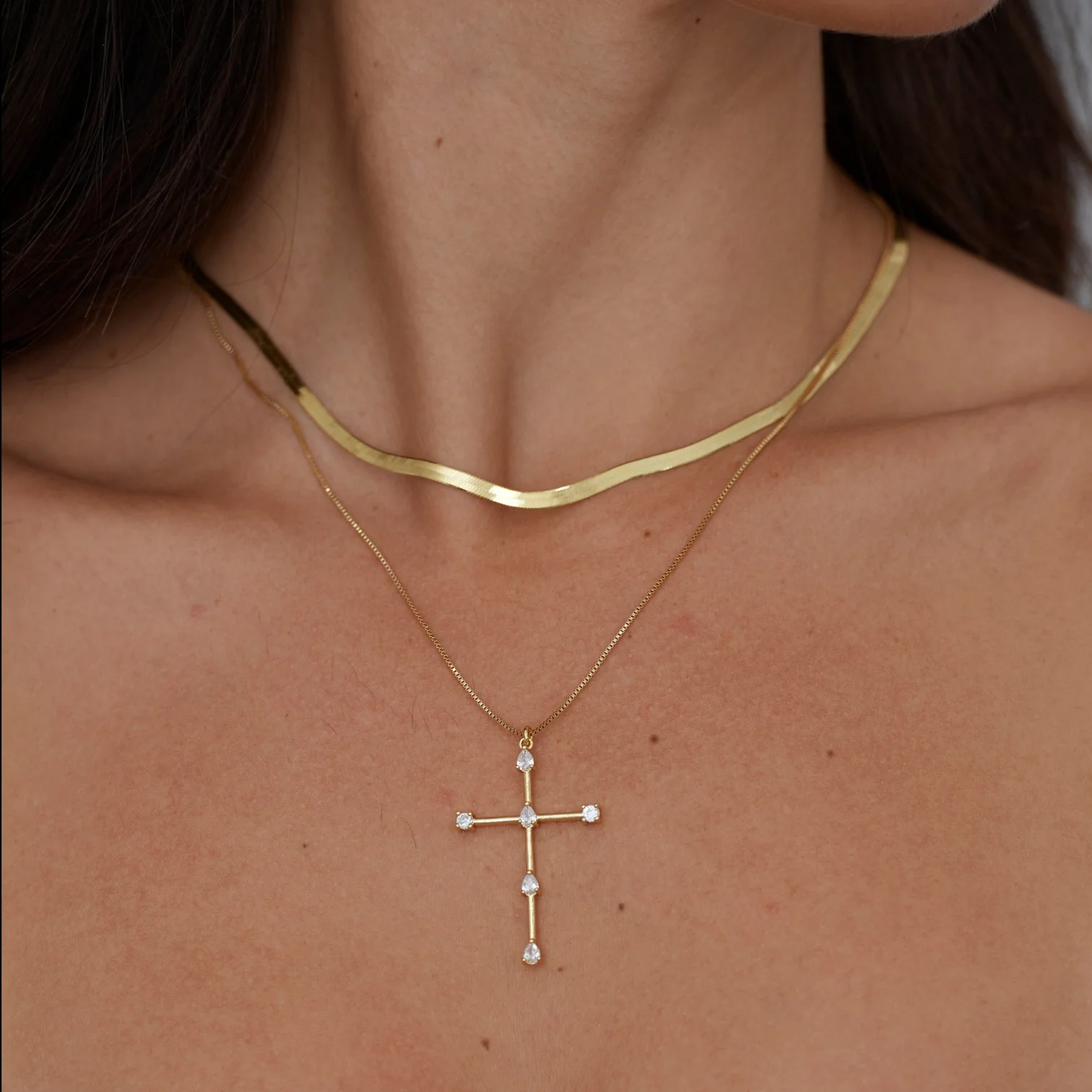 Sahira Jewelry Design - Tom'e CZ Cross Necklace