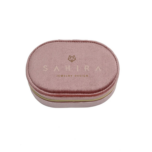 Sahira Jewelry Design - Velvet Travel Jewelry Box - Blush