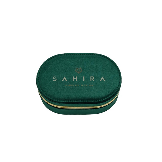 Sahira Jewelry Design - Velvet Travel Jewelry Box - Emerald