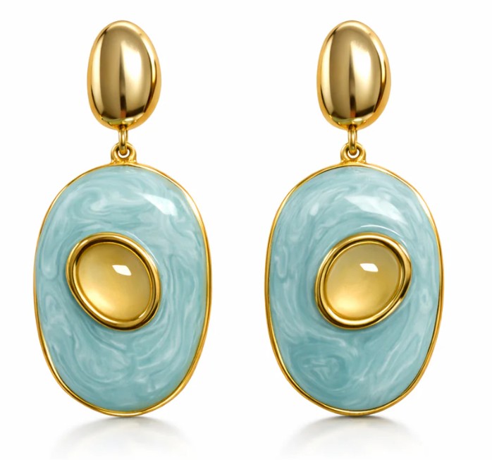 Sahira Jewelry Design - Glenda Light Blue Drop Earring