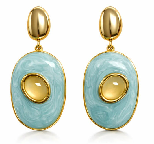 Sahira Jewelry Design - Glenda Light Blue Drop Earring