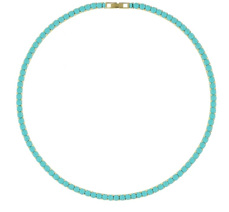 Sahira Jewelry Design - Karla Tennis Necklace - Turquoise