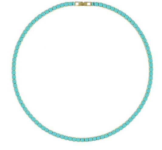 Sahira Jewelry Design - Karla Tennis Necklace - Turquoise