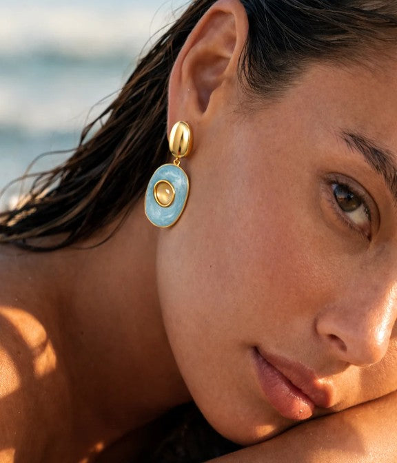 Sahira Jewelry Design - Glenda Light Blue Drop Earring