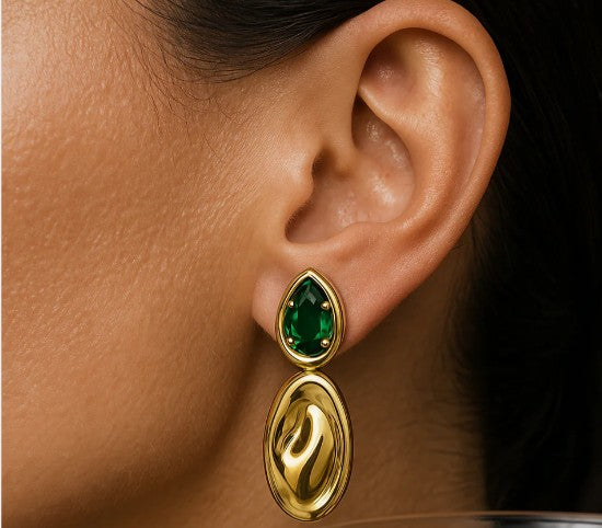 Sahira Jewelry Design - Virginia Emerald Drop Earring