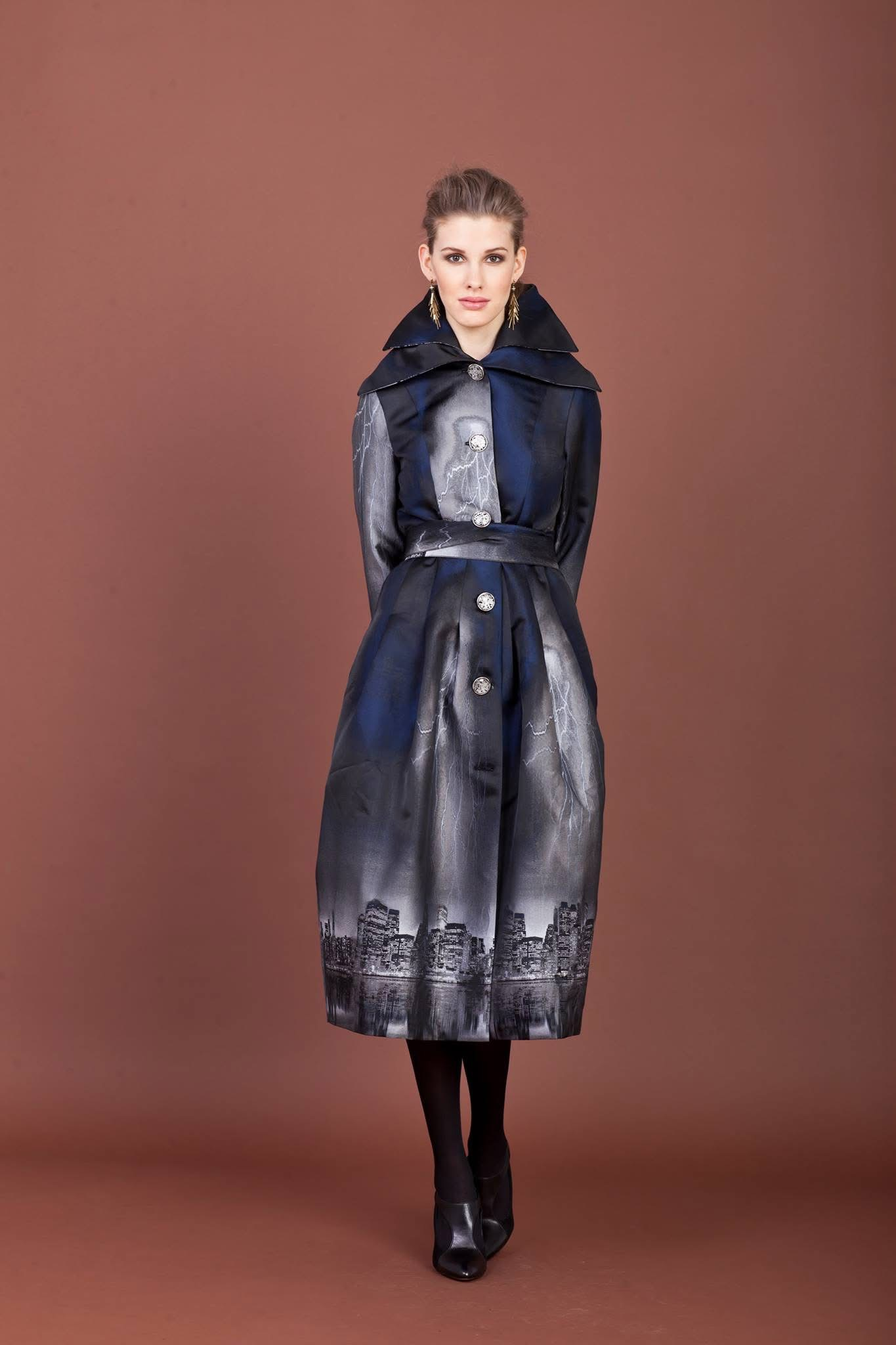 Samuel Dong - Manhattan Skyline Coat Dress
