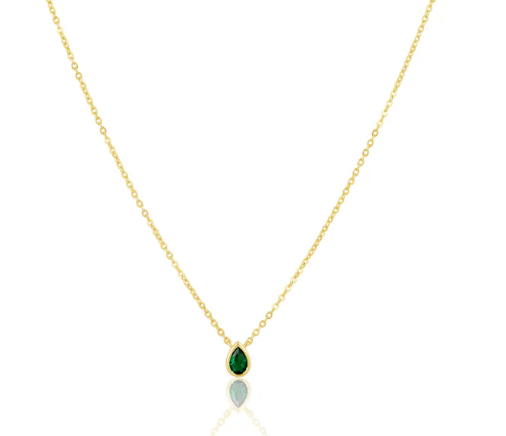 Sahira Jewelry Design - Ines Raindrop Necklace - Emerald