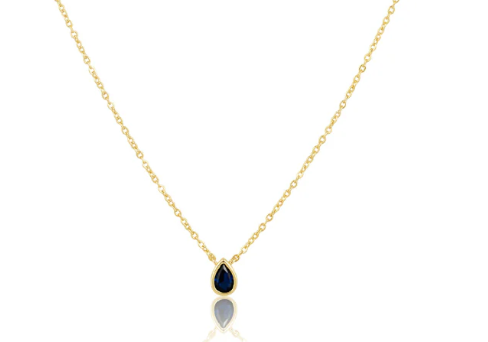 Sahira Jewelry Design - Ines Raindrop Necklace - Sapphire