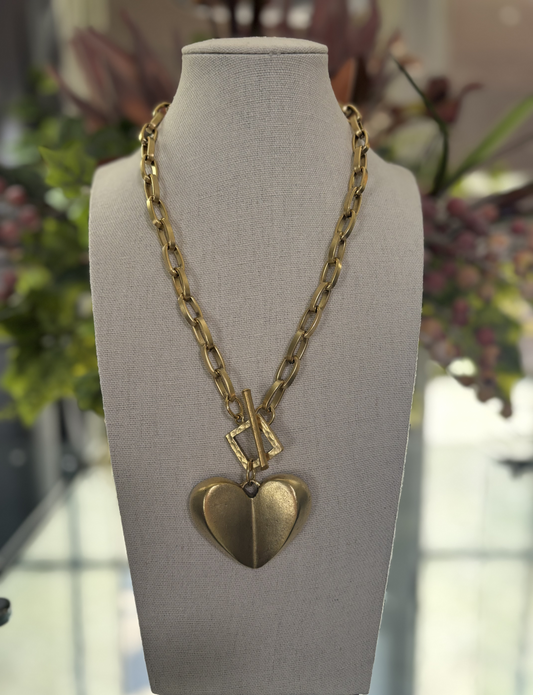 Yochi NY - Corazon Heart Necklace - Gold