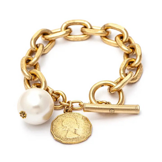 Yochi NY - Cuero Chain Toggle Bracelet