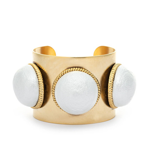 Yochi NY - Gold & Pearl Cuff Bracelet