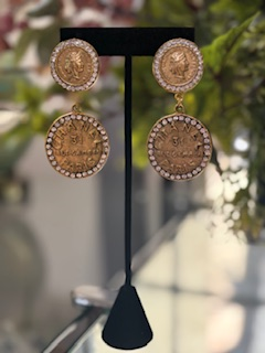 Yochi NY - Roman & Chanel 31 Rue Cambon Coin Earrings